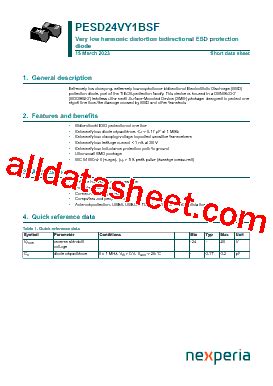 harmonic distortion esd|PESD24VY1BSF (Very low harmonic distortion bidirectional ESD .